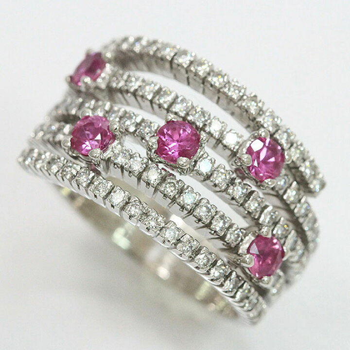 楽天市場】 ピンクサファイア/ダイヤモンド 計0.51ct 計0.86ct リング  