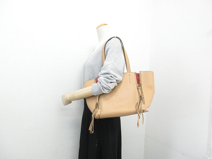 楽天市場】chloe(クロエ) マイロ トートバッグ ベージュ レザー 