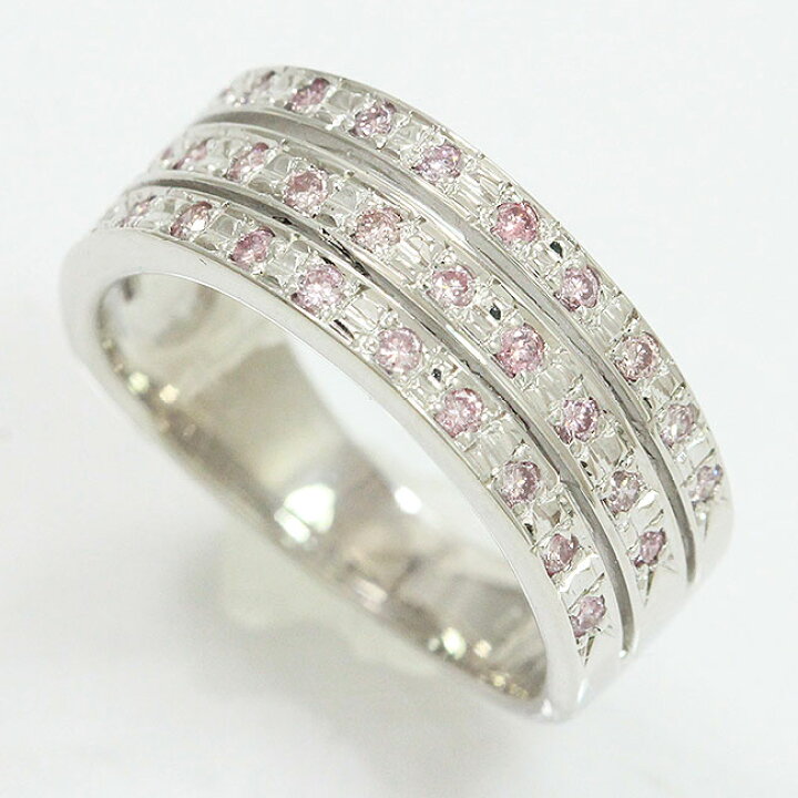楽天市場】 リング ピンクダイヤモンド 計0.33ct 12号 18金 