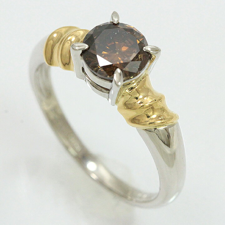 楽天市場】 リング ブラウンダイヤモンド 1.00ct 11号 18金イエロー 