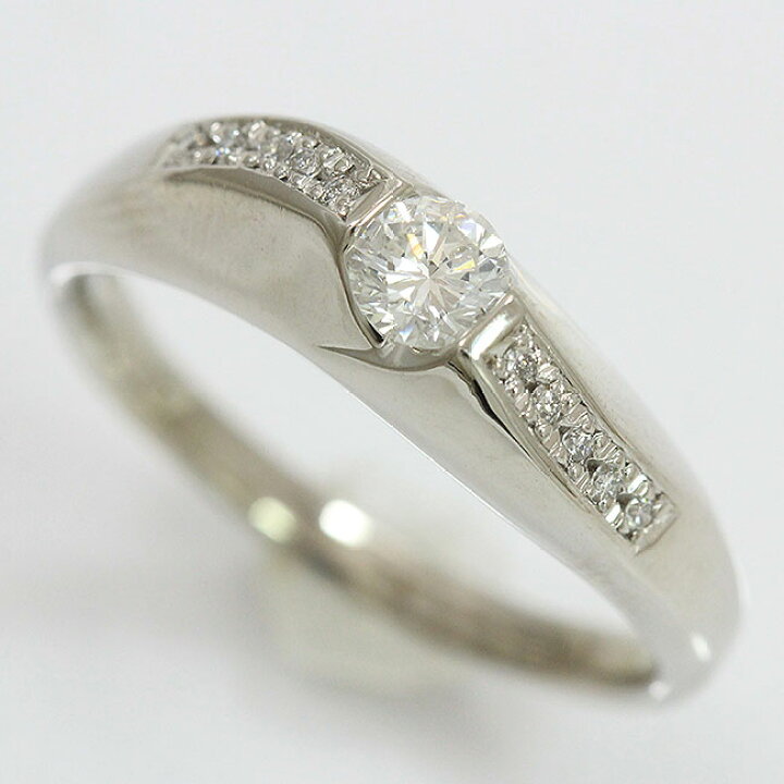 楽天市場】ダイヤモンド 0.30ct 計0.06ct リング 18.5号 プラチナ 