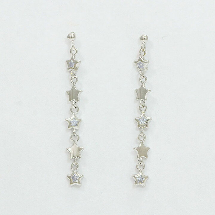 楽天市場】 星 クリスタル ピアス 14金ホワイトゴールド(K14WG) 【中古 