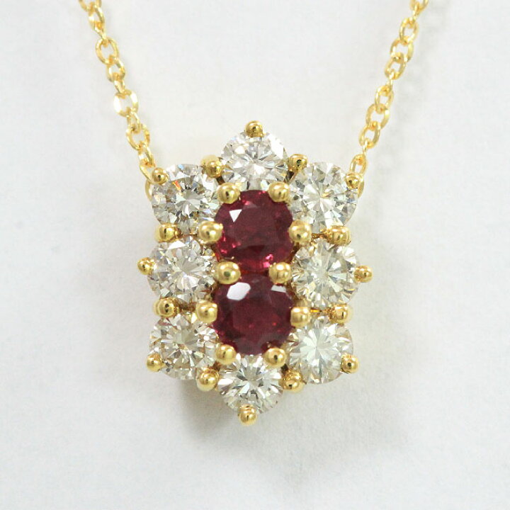 楽天市場】 ルビー 計0.41ct ダイヤモンド 計0.73ct ネックレス 18金  