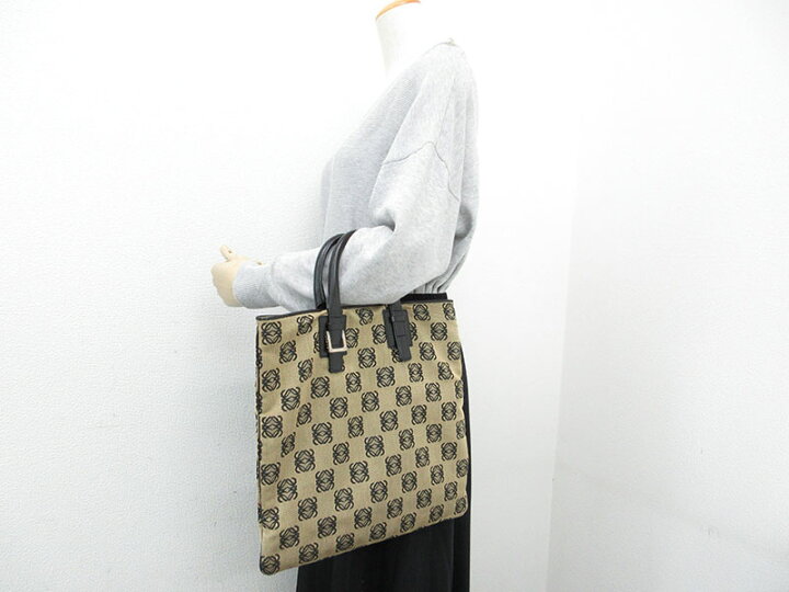 楽天市場】LOEWE(ロエベ) アナグラム トートバッグ ハンド ベージュ×黒 