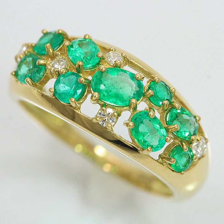 楽天市場】 リング エメラルド 計1.00ct/ダイヤモンド 計0.13ct 13号  