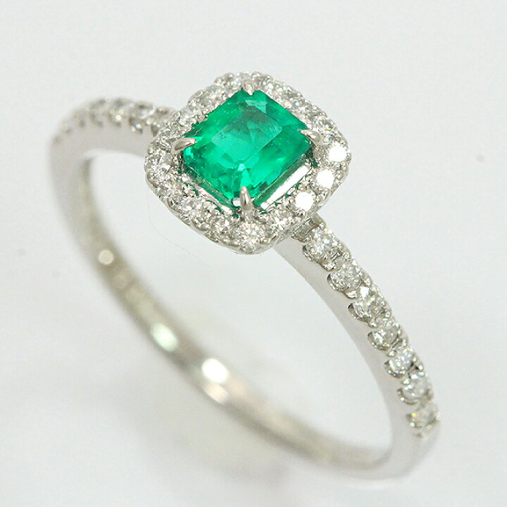 楽天市場】 エメラルド 0.34ct/ダイヤモンド 計0.24ct リング 11号  
