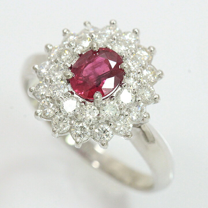 楽天市場】 リング ビルマ産 ルビー 0.97ct/ダイヤモンド 計1.07ct 15  