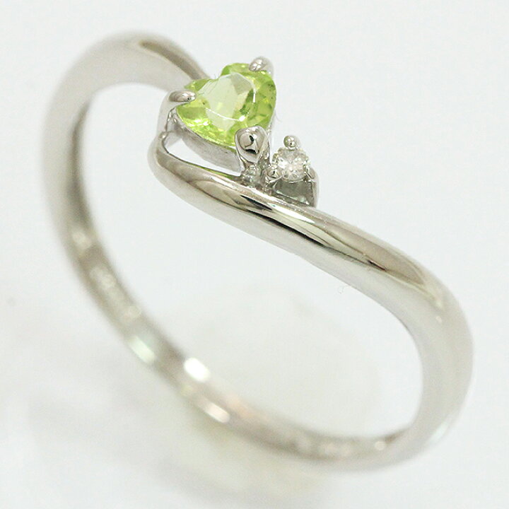 楽天市場】 ペリドット ダイヤモンド 計0.01ct リング 11号 プラチナ 