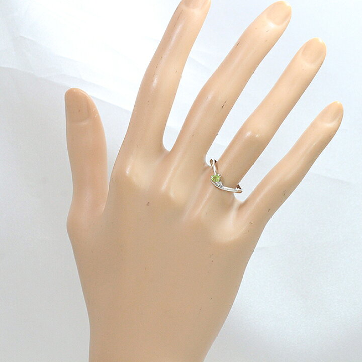 楽天市場】 ペリドット ダイヤモンド 計0.01ct リング 11号 プラチナ 
