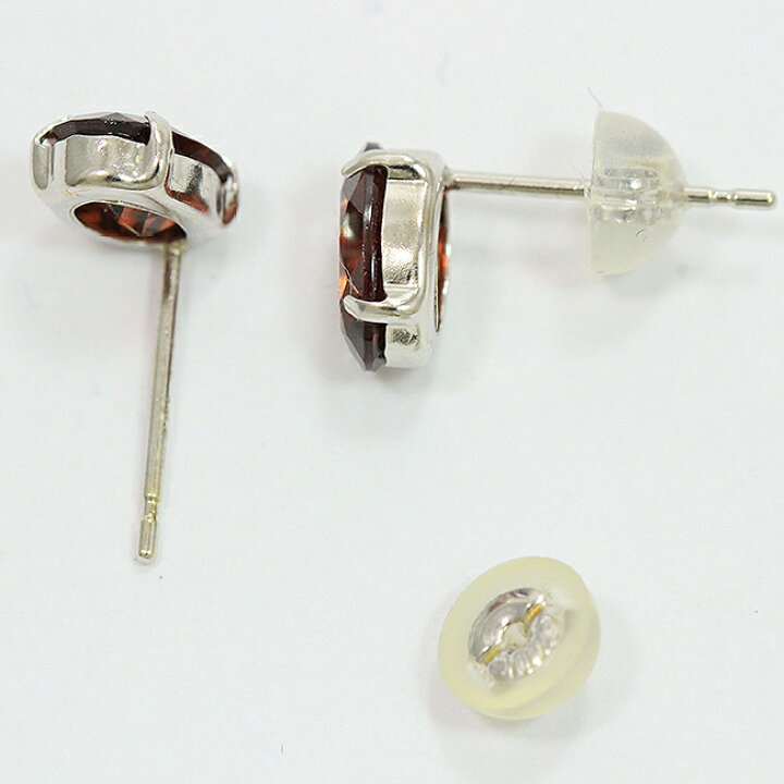 楽天市場】 ガーネット ピアス 14金ホワイトゴールド(K14WG) 【中古 