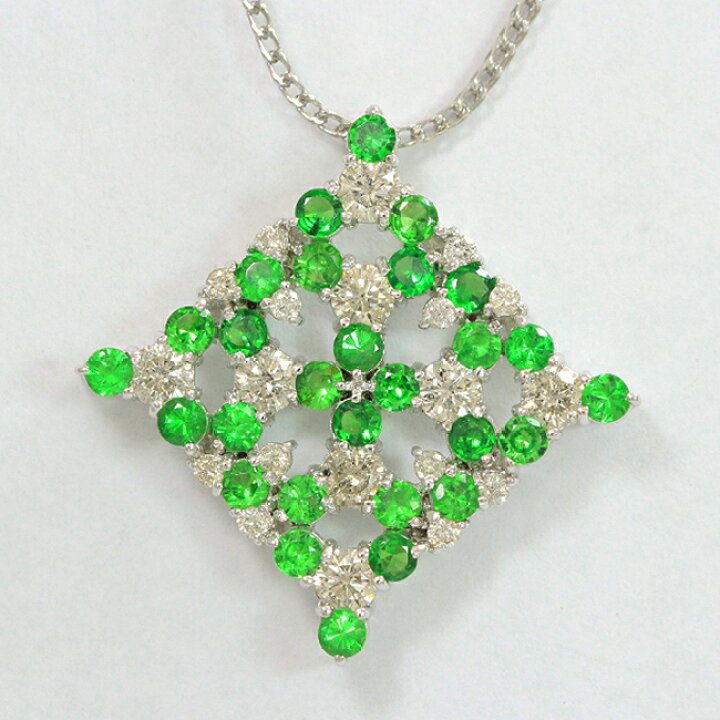 楽天市場】 ネックレス グリーングロッシュラーガーネット 計1.33ct 