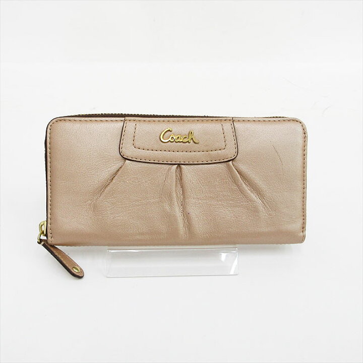 楽天市場】COACH(コーチ) アシュレイ 長財布 ベージュ レザー 