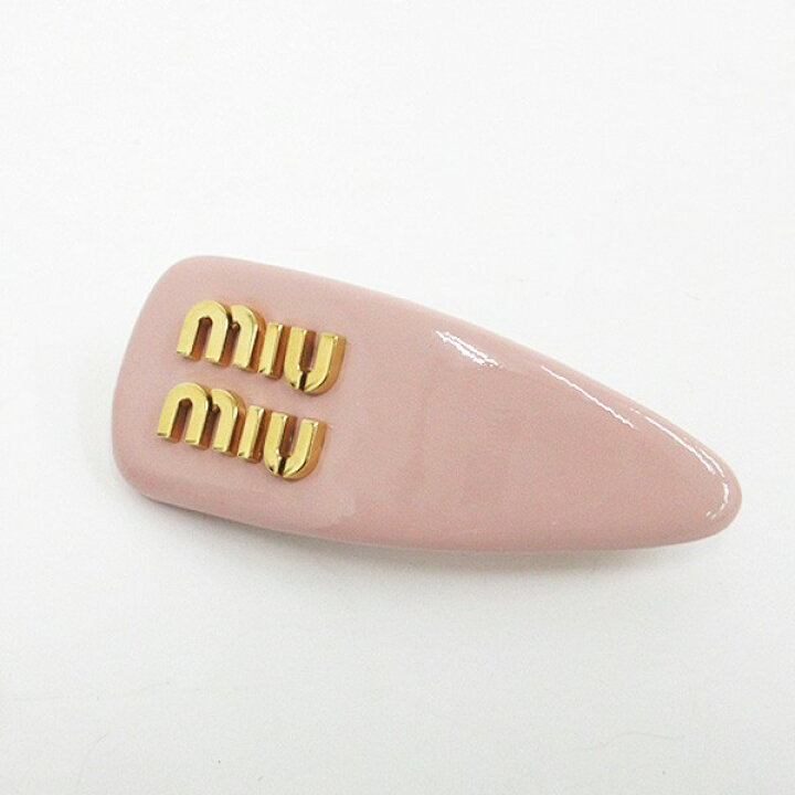 楽天市場】miumiu(ミュウミュウ) バレッタ ヘアクリップ ピンク ロゴ 