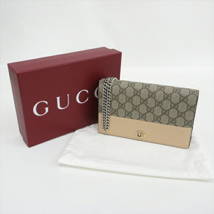楽天市場】GUCCI(グッチ) GGマーモント チェーンウォレット クラッチ 