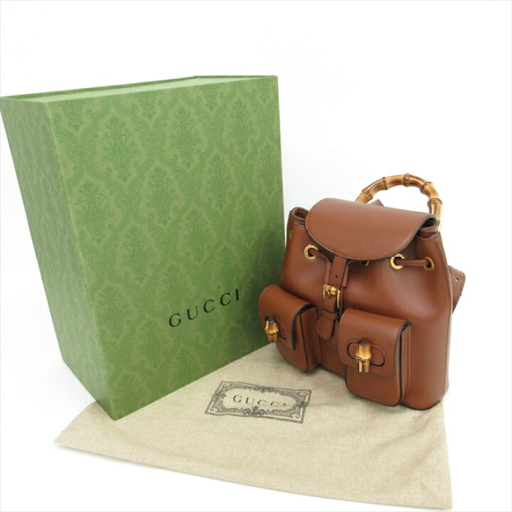 楽天市場】GUCCI(グッチ) バンブー バックパック リュック 702101 茶 