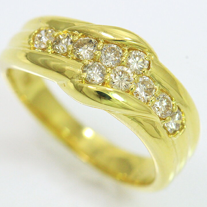 楽天市場】 リング ダイヤモンド 計0.50ct 11.5号 18金イエロー 