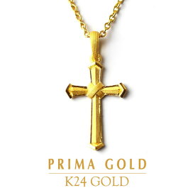 24金 ペンダントトップ クロス 十字架 女性 レディース ギフト・贈り物にもおすすめ 純金 アクセサリー イエローゴールド ジュエリーブランド K24 PRIMAGOLD プリマゴールド 送料無料