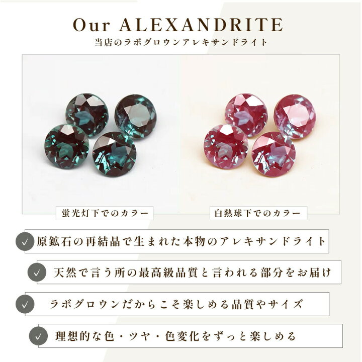 楽天市場】アレキサンドライト ( ラボグロウン ) ネックレス 2.5ct 