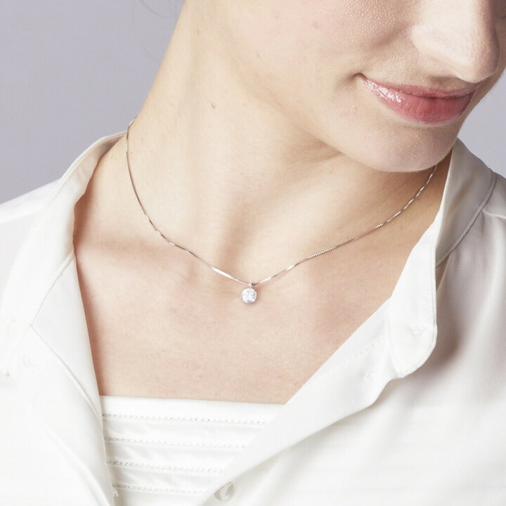 楽天市場】0.5カラット ダイヤモンド ネックレス 一粒 プラチナ 0.5ct  