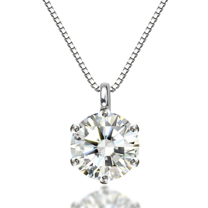 楽天市場】モアサナイト ネックレス レディース 0.5ct 6爪 一粒 
