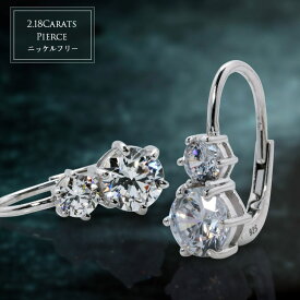 2.18ct レディース ピアス ( フープピアス ダングル ノンアレルギー 誕生日 プレゼント 女性 金属アレルギー アレルギーフリー アレルギー対応 シンプル 上品 プラチナ ニッケルフリー ギフト 揺れる 金属アレルギー対応 ギフト )