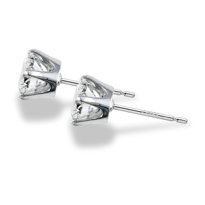 モアッサナイトスタッドピアス 0.5ct-3ct Dカラー VVS1クラリティ ラウンドブリリアントカット 人工ダイヤモンド モアッ