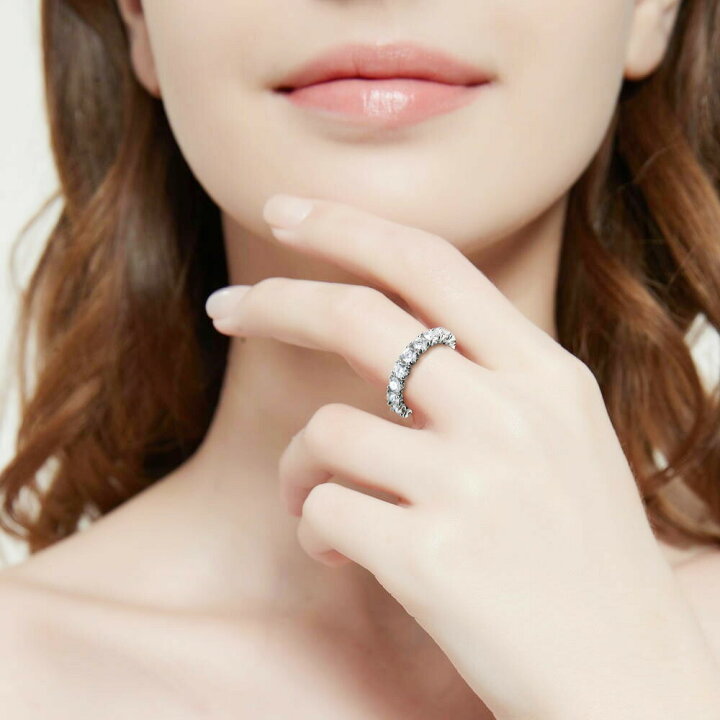 楽天市場】1.32ct 指輪 プラチナ モアサナイト エタニティ リング 