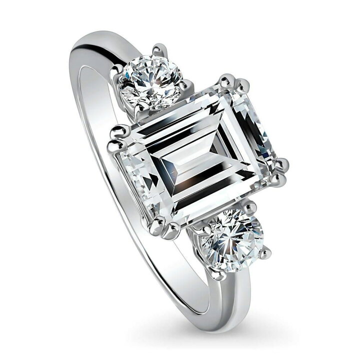 楽天市場】3.12ct エメラルドカット リング 指輪 レディース 