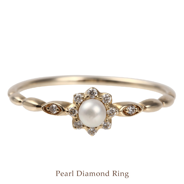 Freshwater pearl ギフト diamond ringK18 シンプルデザイン 人気 K18 イエローゴールド ピンクゴールド ホワイトゴールド 誕生日 淡水パールダイヤリング人気 シンプル プレゼント K18ピンクゴールド 全品送料無料 指輪 真珠 記念日K18 K18ホワイトゴールド 想像を超えての