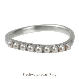 【全品送料無料】プラチナ 淡水パールリング人気 シンプル 指輪 プレゼント 真珠 誕生日 記念日