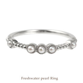 【全品送料無料】プラチナ 淡水パールリング人気 シンプル 指輪 プレゼント 真珠 誕生日 記念日