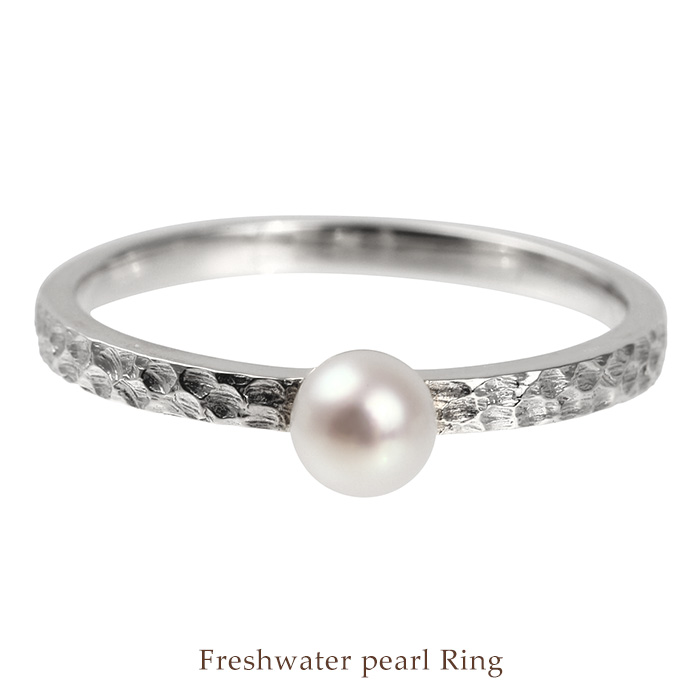 プラチナ 淡水パールリング<br>人気 シンプル 指輪 プレゼント 真珠 ダイヤモンド 誕生日 記念日<br>
