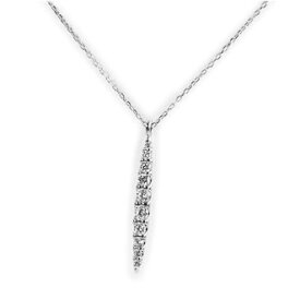 プラチナ ネックレス プラチナPG Sweet 10 Diamond ネックレス レディース ★ 鑑別書付 天然 0.2ct ダイヤモンドネックレス★グラデーションデザイン