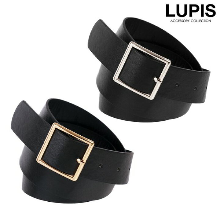楽天市場 ベルト レディース レザー スクエアバックル ブラック シンプル 激安 安い ルピス Lupis