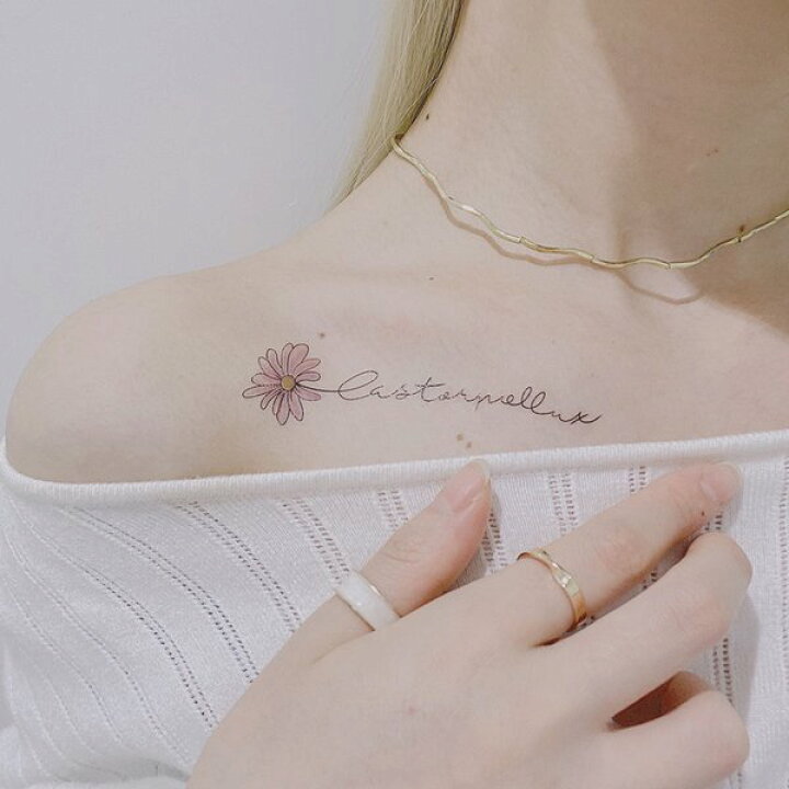 タトゥーシール 韓国 キラキラ ハート フラワー ミニ 可愛い 淡色 花 花束 新作商品 淡色