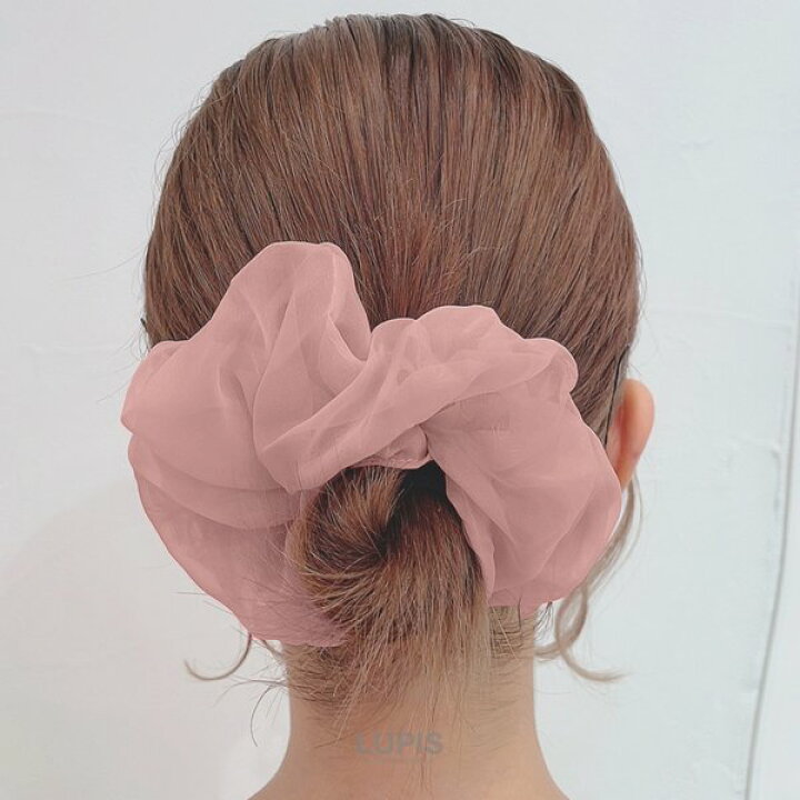 楽天市場】シュシュ ヘアアクセサリー ヘアゴム シフォン くすみカラー 