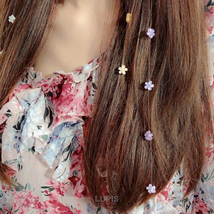 楽天市場】ヘアアクセサリー エクステ ワンタッチエクステ フラワー 