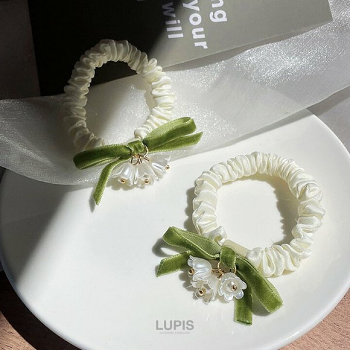 楽天市場】ヘアゴム ヘアアクセサリー すずらん フラワー リボン 
