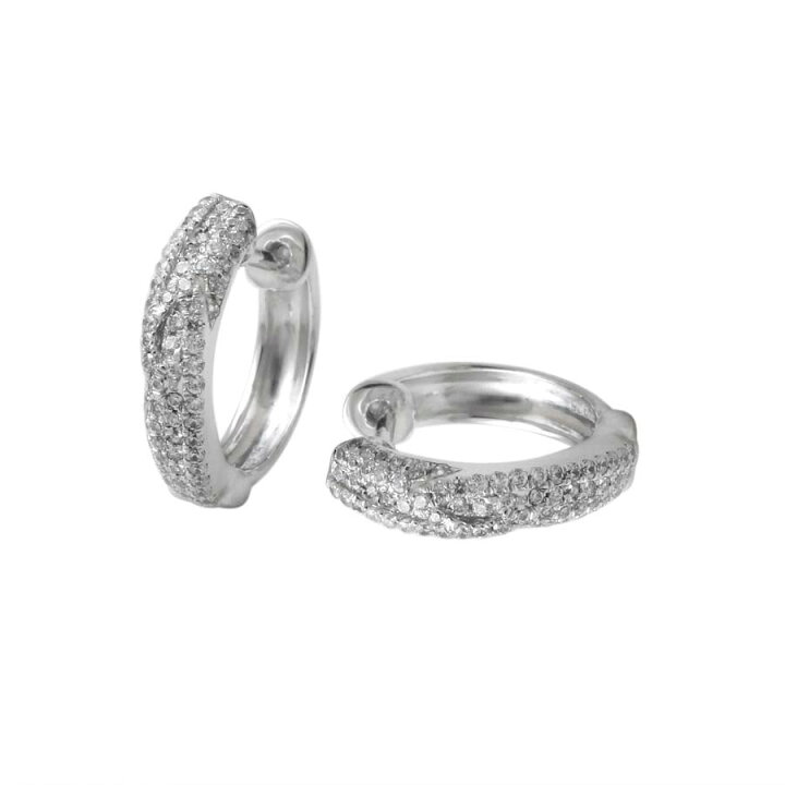 楽天市場】18金 ダイヤモンド フープ ピアス 0.4ct(片耳0.2ct) K18WG  