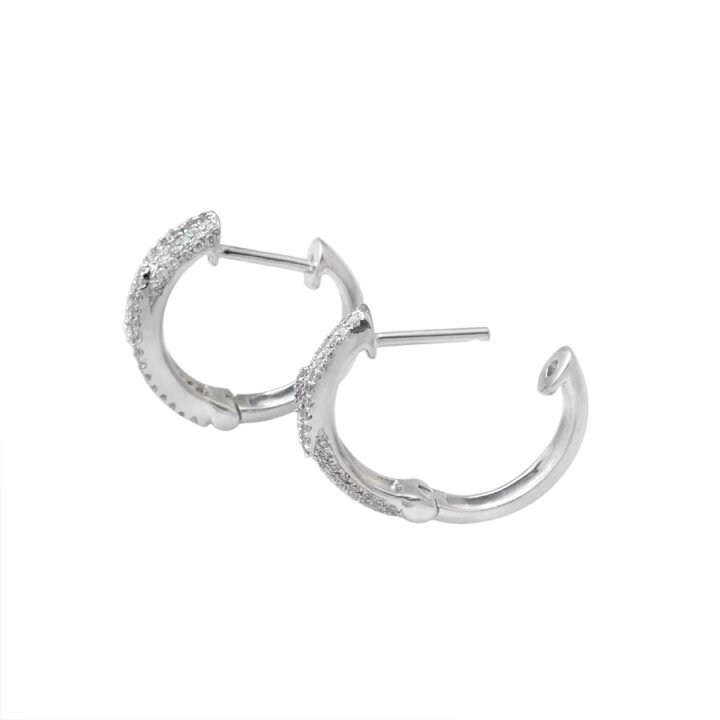 楽天市場】18金 ダイヤモンド フープ ピアス 0.4ct(片耳0.2ct) K18WG 