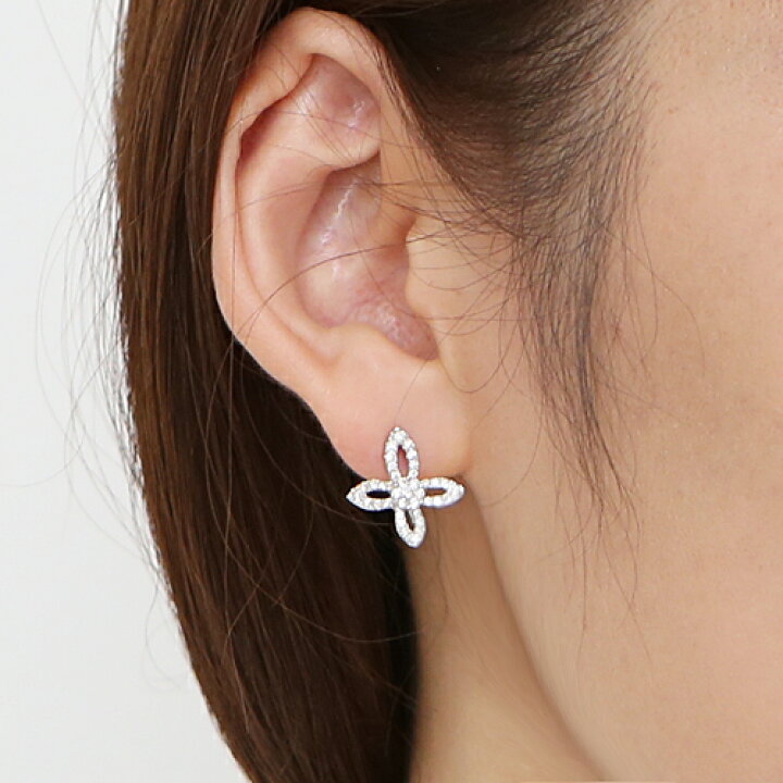 楽天市場】18金 ダイヤモンド ピアス フラワー 0.7ct(片耳0.35ct 