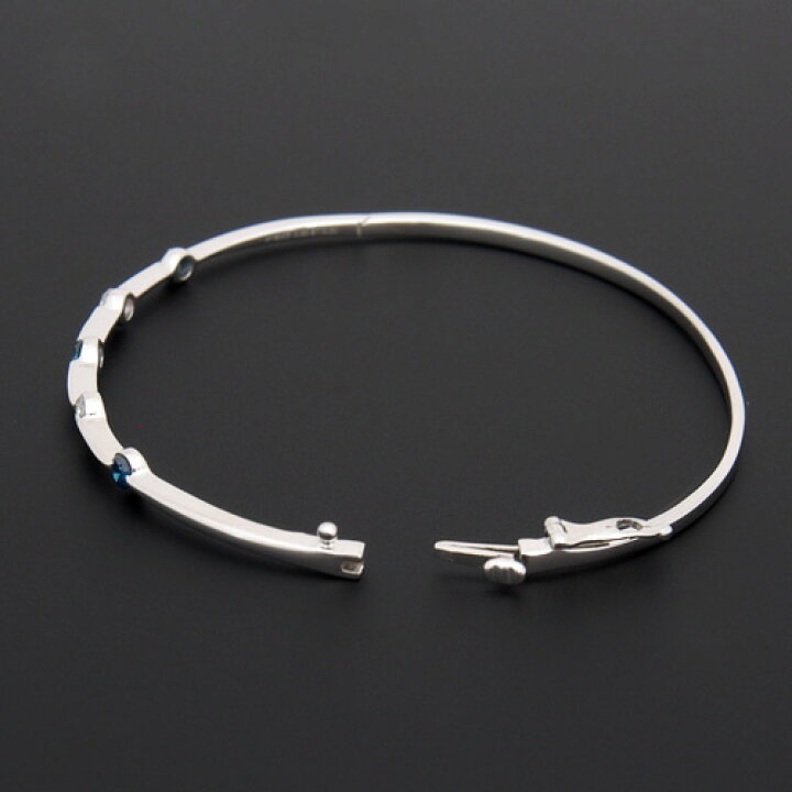 楽天市場】18金 0.5ct ブルーダイヤモンド ツートーン バングル 