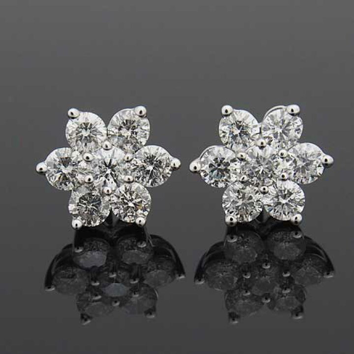 楽天市場】プラチナ ダイヤモンド1.5ct フラワーピアス 1.5  