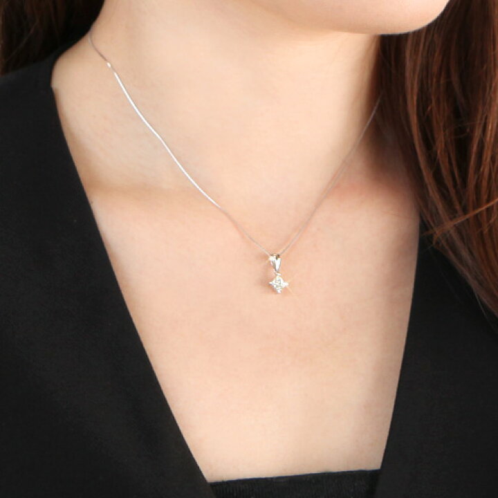 楽天市場】18金 ダイヤモンド0.25ct プリンセスカッとネックレス 