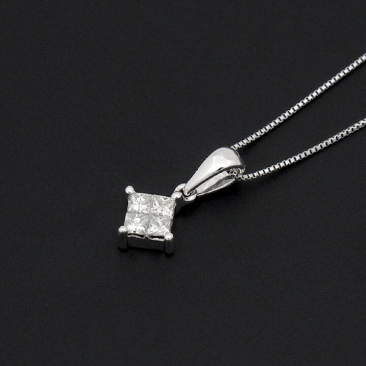 楽天市場】18金 ダイヤモンド0.25ct プリンセスカッとネックレス 