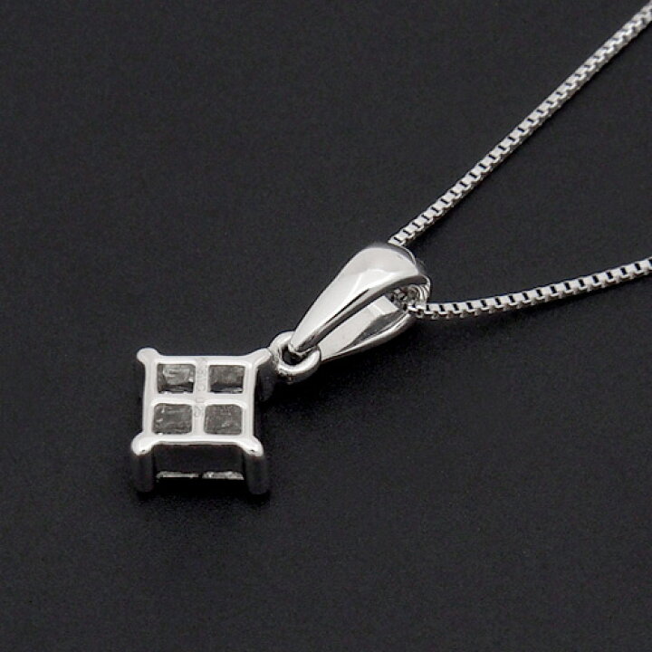 楽天市場】18金 ダイヤモンド0.25ct プリンセスカッとネックレス 