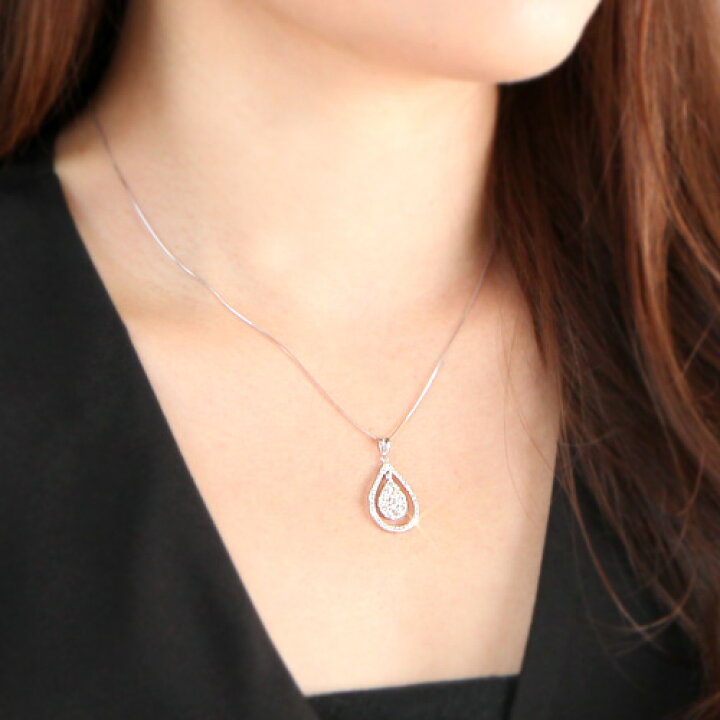 楽天市場】18金 ダイヤモンド0.8ct ネックレス ペンダント ドロップ 