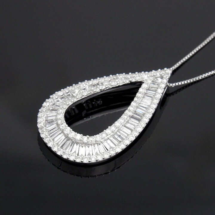 楽天市場】18金 ダイヤモンド1.0ct しずくネックレス テーパーカット  
