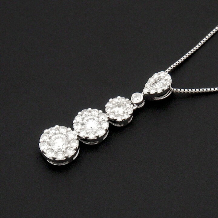 楽天市場】18金 ダイヤモンド0.5ct スリーストーンネックレス 