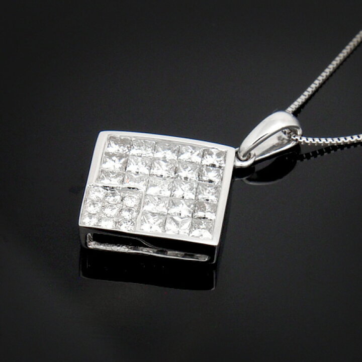 楽天市場】18金 ダイヤモンド1.2ct プリンセスカット スクエア 